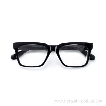 Low Moq Luxury Style Eyewear Eye Glasses Sqaure Black Frame Transparent Film Eyeglasses